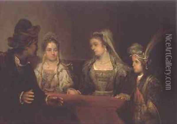 The Betrothal of Tobias Oil Painting - Aert De Gelder