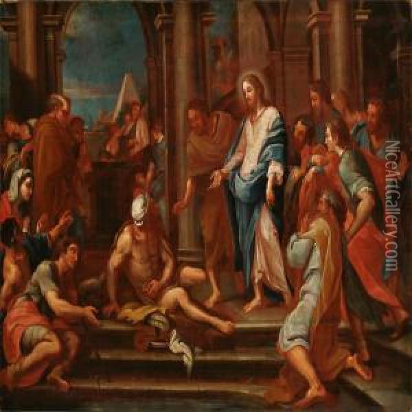 Jesus Heals A Man At The Pool Of Bethesda Oil Painting - Heinrich Krock