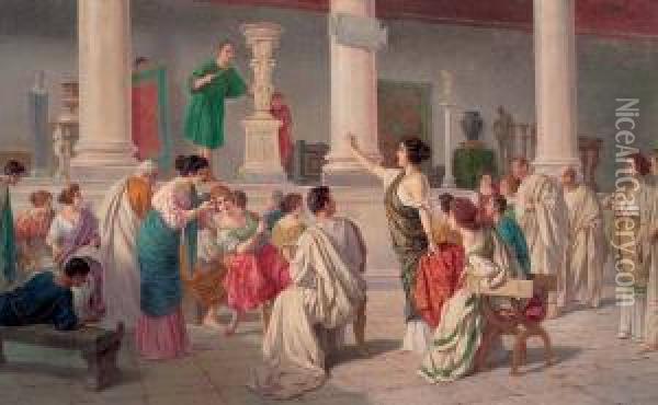 Vendita All'asta Nell'antica Roma Oil Painting - Pietro Gabrini
