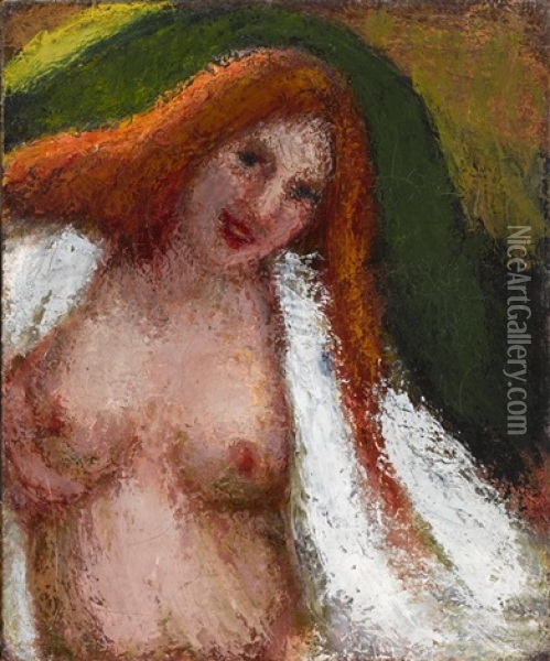 Nude Bathing [girl Bathing] Oil Painting - Roderic O'Conor