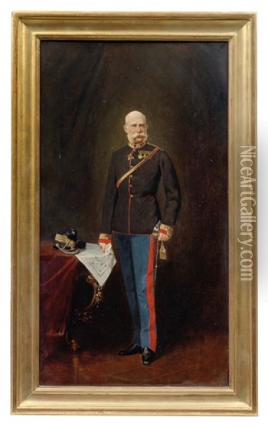Kaiser Franz Joseph I. Von Osterreich Oil Painting - Heinrich Gottfried Wilda