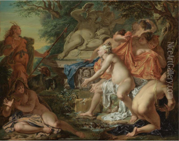 Diana And Acteon Oil Painting - Ignatius De Roore