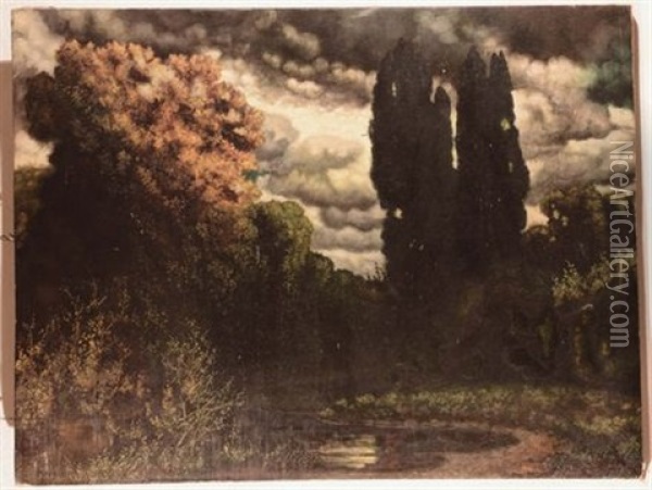 Paesaggio Lacustre Oil Painting - Traugott Hermann Ruedisuehli