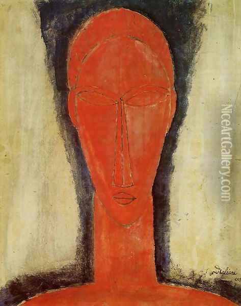 Study of a Head Oil Painting - Amedeo Modigliani