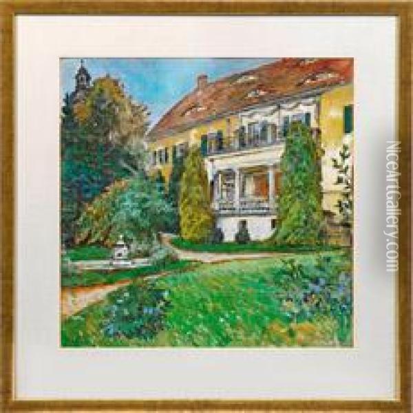 Impressionistischeansicht Einer Dresdner Villa Mit Sommerlichemgarten Oil Painting - Ferdinand Dorsch