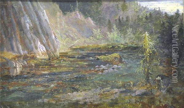 Gebirgssee Amwaldrand Oil Painting - Heinrich Heinlein