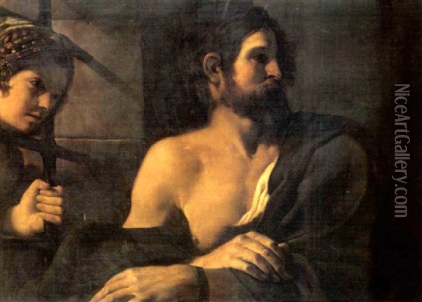 Salome Visiting Saint John The Baptist In Prision Oil Painting -  Guercino