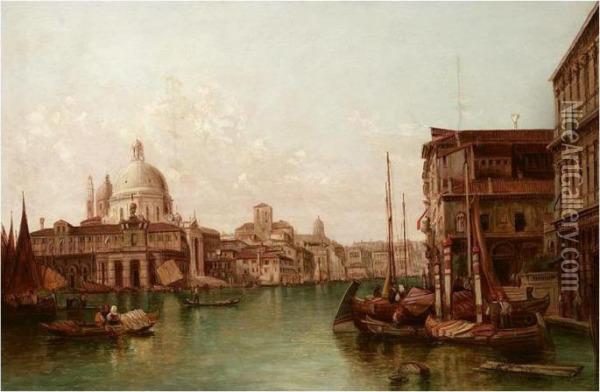 Venice: The Entrance To The Grand Canal Oil Painting - Alfred Pollentine