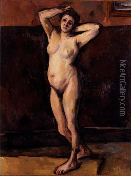 Femme Nue Debout Oil Painting - Paul Cezanne