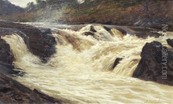 The Falls Of Tummel Oil Painting - Joseph Farquharson