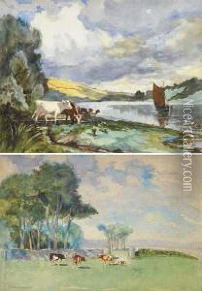River Slaney Oil Painting - Henry William Moss