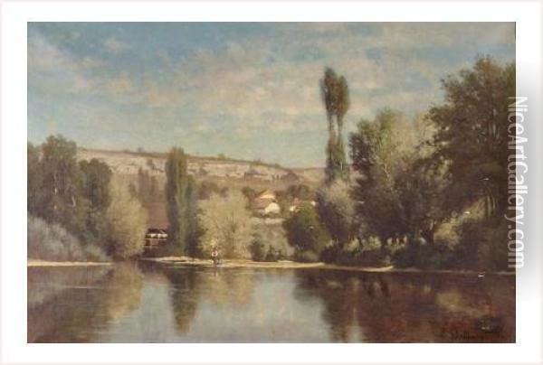 Lac De Montagne Oil Painting - Leon Dallemagne