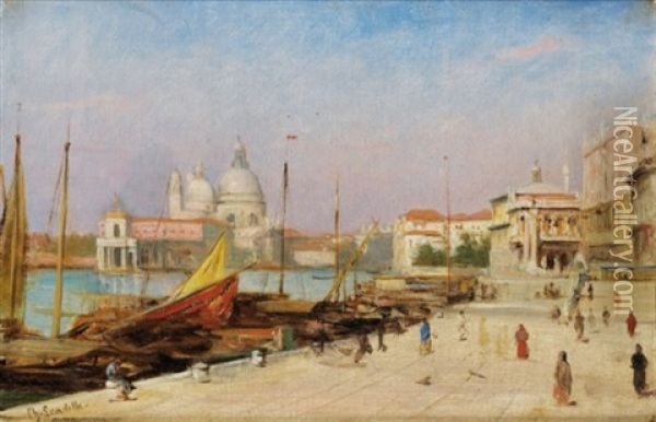 Vue De Venise Oil Painting - Charles Zacharie Landelle