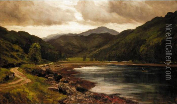 Mountain Landscape Oil Painting - John Falconar Slater