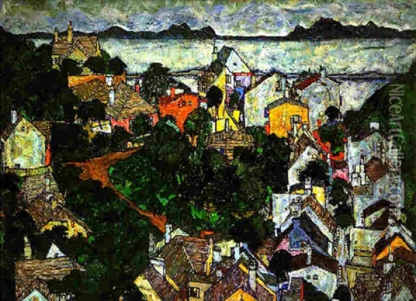 Sommerlandschaft Oil Painting - Egon Schiele