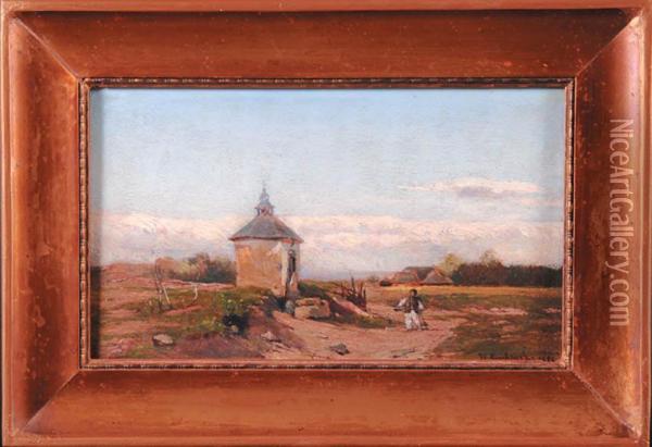 Kaplica W Szczawniku, 1880 R. Oil Painting - Henryk Grabinski
