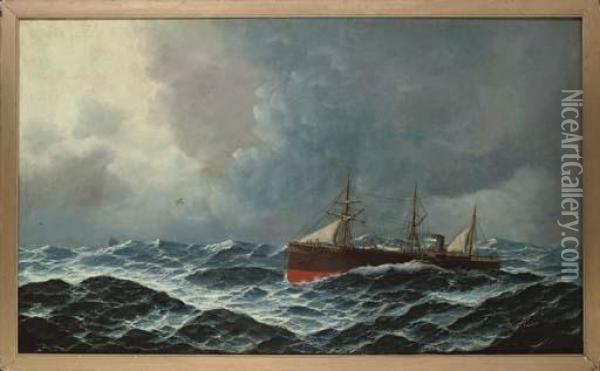 On Rough Seas Oil Painting - Edward Hoyer