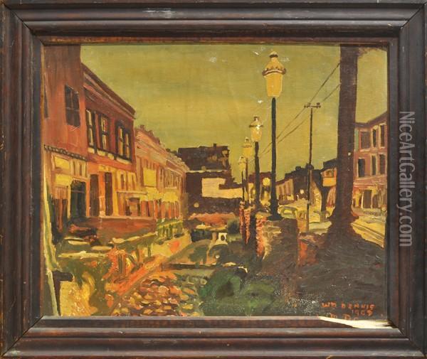 Street Scene Oil Painting - William Dennis