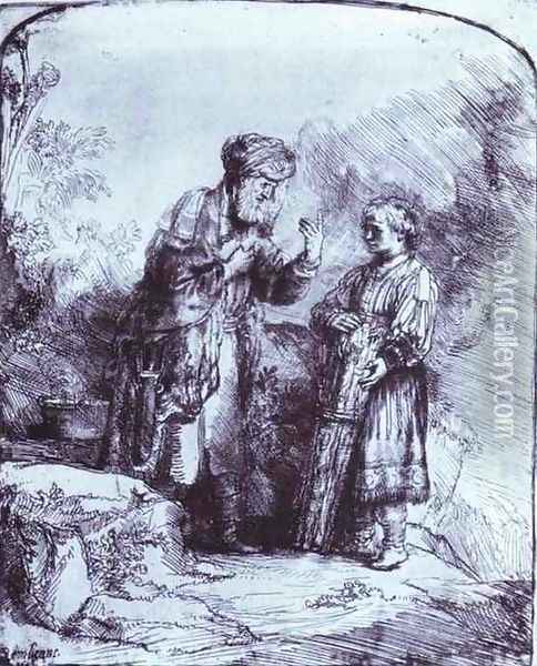 Abraham and Isaac Oil Painting - Rembrandt Van Rijn