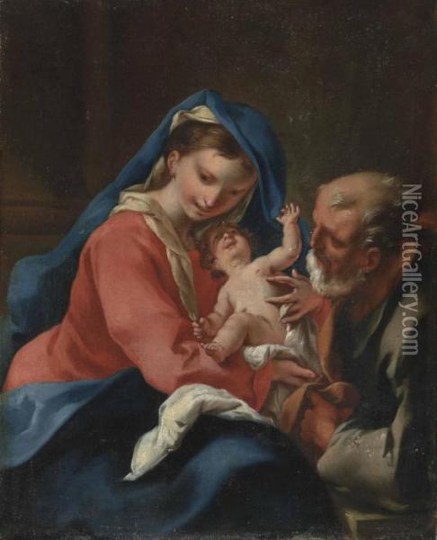 The Holy Family Oil Painting - Nicola Grassi