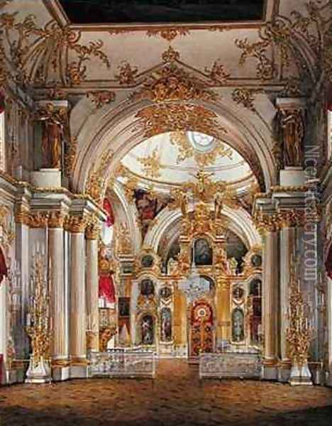 The Great Church Winter Palace Oil Painting - Eduard Hau