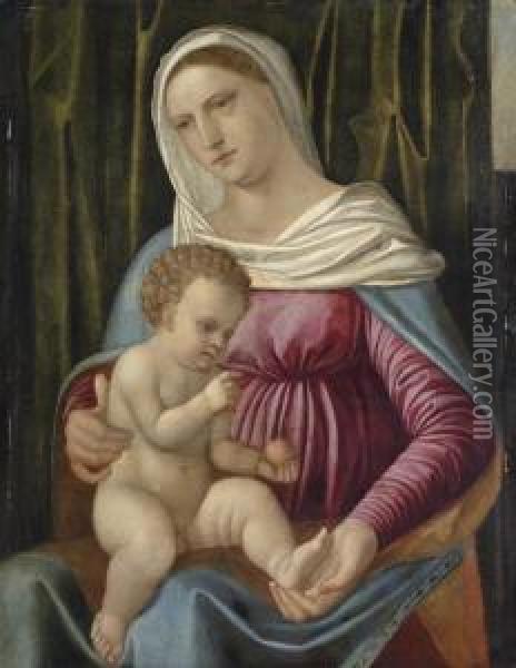 The Madonna And Child Oil Painting - Girolamo Romanino