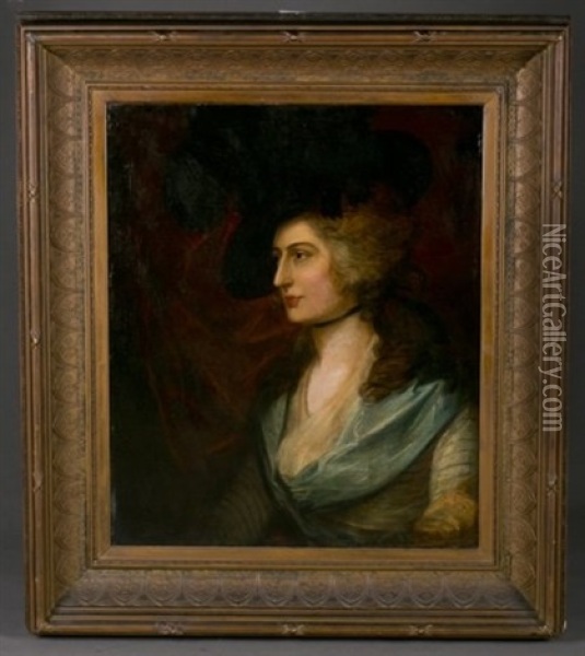 Portrait Of Sara Siddons Oil Painting - Thomas Gainsborough