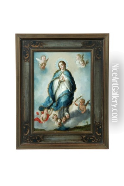 Ascension Of The Virgin Mary Oil Painting - Jose De Paez