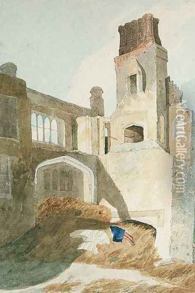 East Barsham Hall Oil Painting - John Sell Cotman