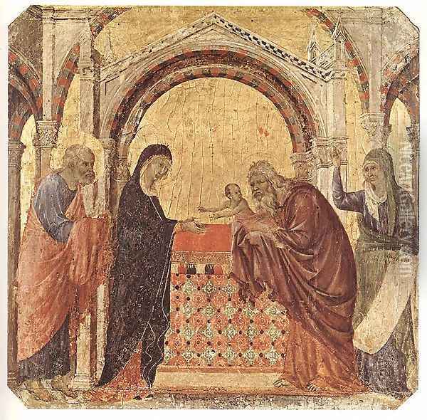 Presentation in the Temple 1308-11 Oil Painting - Duccio Di Buoninsegna