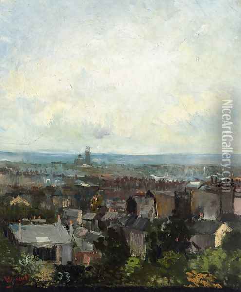 View of Paris from near Montmartre Oil Painting - Vincent Van Gogh