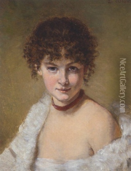 Bildnis Eines Jungen Madchens Oil Painting - Ludwig Knaus