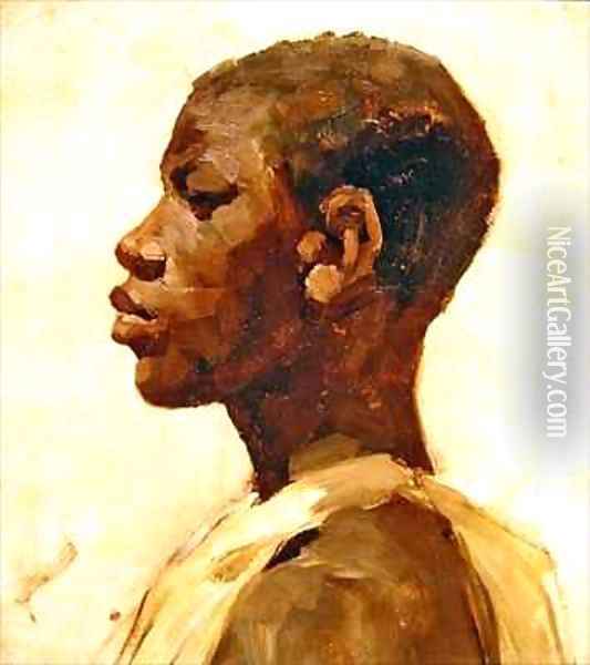 Head of a Negro Oil Painting - Joseph Crawhall