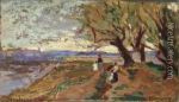 Paesaggio Con Figure Oil Painting - Ulvi Liegi