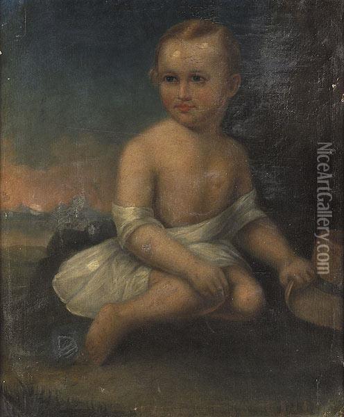 Portrait Of A Child Oil Painting - Thomas J. Jackson