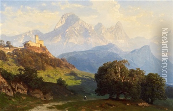 Alpenlandschaft Mit Eiger, Monch Und Jungfrau (?) Oil Painting - Stanislas Graf Von Kalckreuth