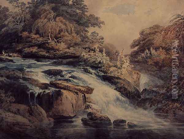 Cascade at Hampton Court, 1795 Oil Painting - Joseph Mallord William Turner