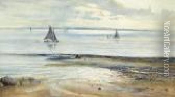 An Evening Sail, Low Tide Oil Painting - Henry Moore