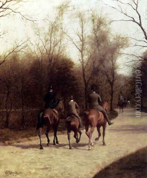 An Afternoon Ride Oil Painting - Edmond Georges Grandjean