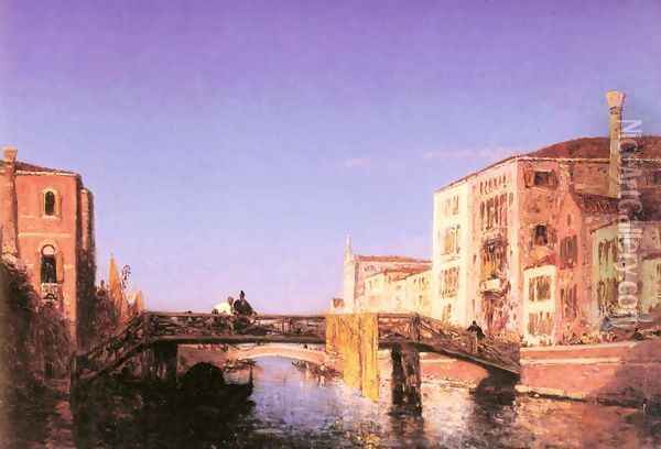 Le Pont de bois a Venise Oil Painting - Felix Ziem