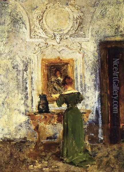Woman in Green aka Lady in Green Oil Painting - William Merritt Chase