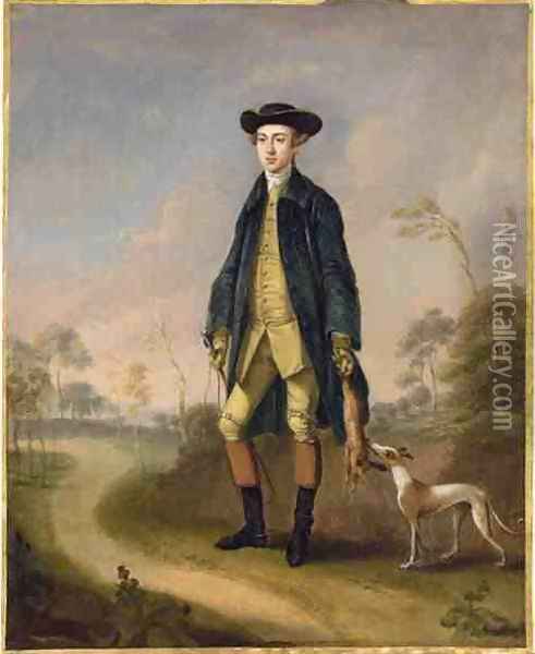 Huntsman with a Whippet Oil Painting - Edward Haytley