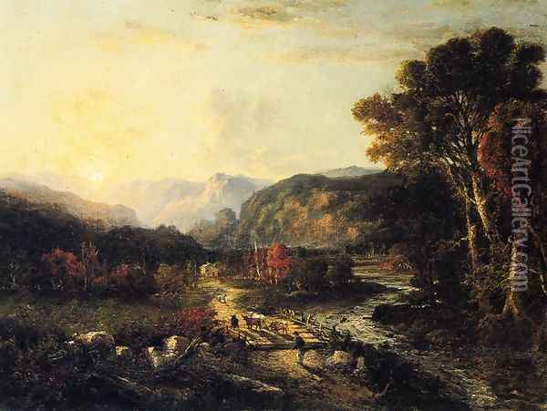 Sunrise, White Mountains, New Hampshire Oil Painting - George Loring Brown
