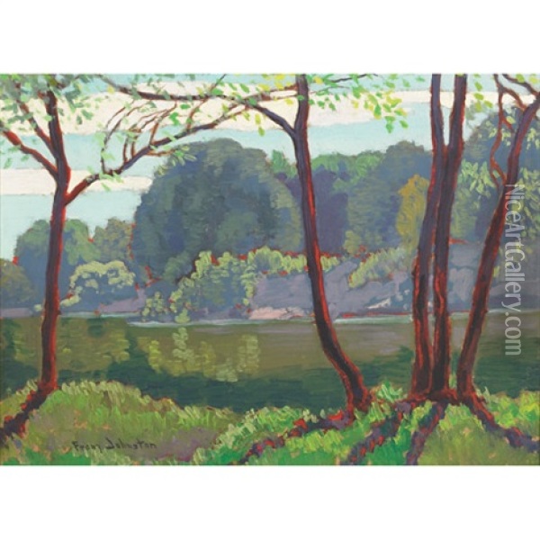 Spring Landscape Oil Painting - Francis Hans Johnston