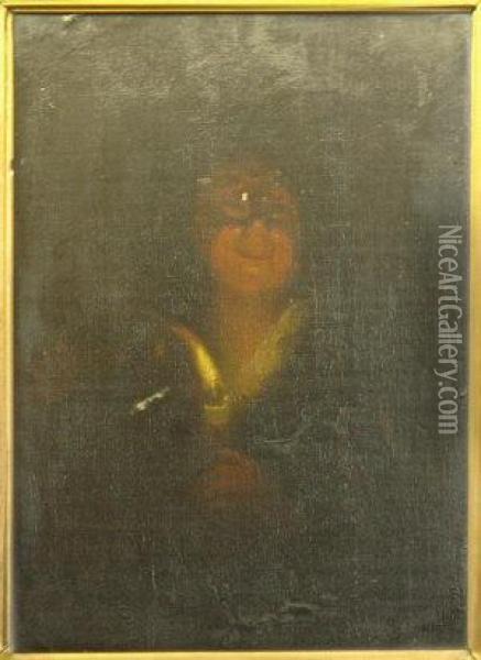 Candle Light Oil Painting - Godfried Schalcken