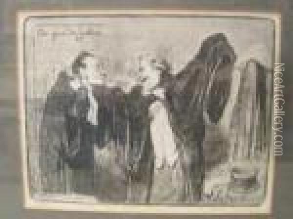 Les Gens De Justice Oil Painting - Honore Daumier