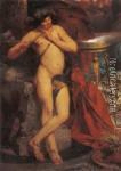 Flotenspieler: Ein Fragment Von Nero Uberschaut Vom Palatin Oil Painting - Ferdinand Keller