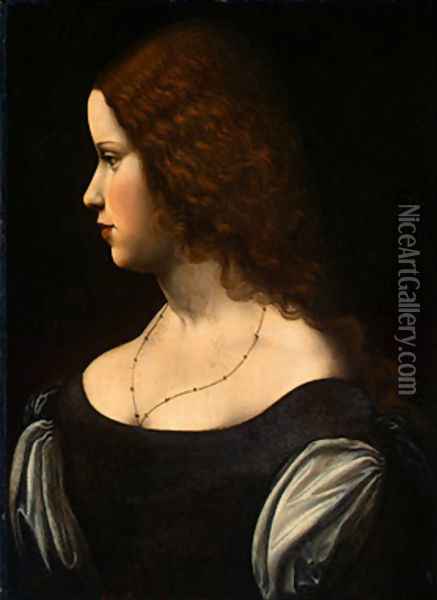 Portrait of a Young Lady Oil Painting - Leonardo Da Vinci