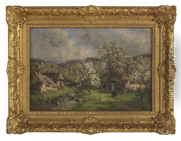 Village Au Printemps Oil Painting - Pierre-Ernest Ballue