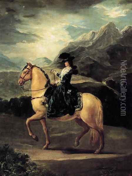 Portrait Of Maria Teresa De Vallabriga On Horseback Oil Painting - Francisco De Goya y Lucientes